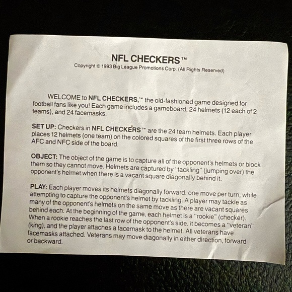 Licensed Nfl Checker Set Cleveland Browns Pittsburgh Steelers Vintage 1993 - Picture 8 of 8